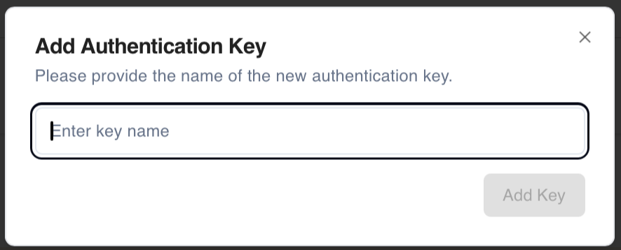Add Auth Key
