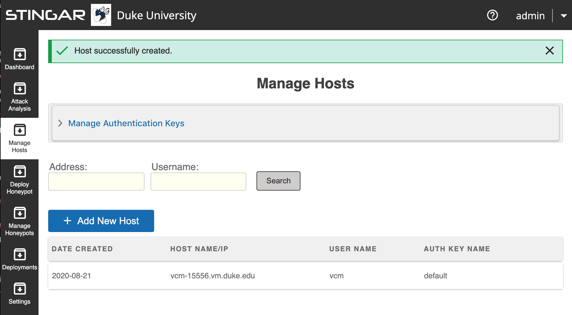 Honeypot Index Page