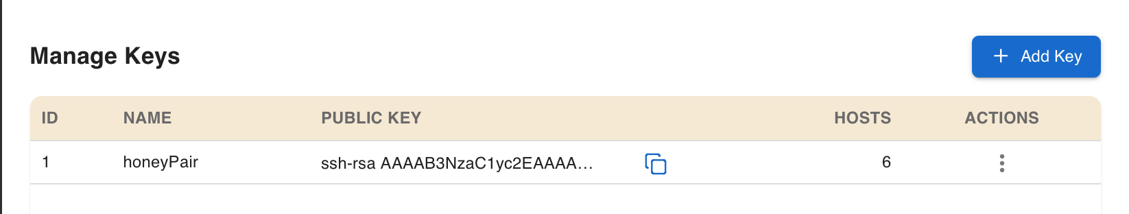 Auth Key List