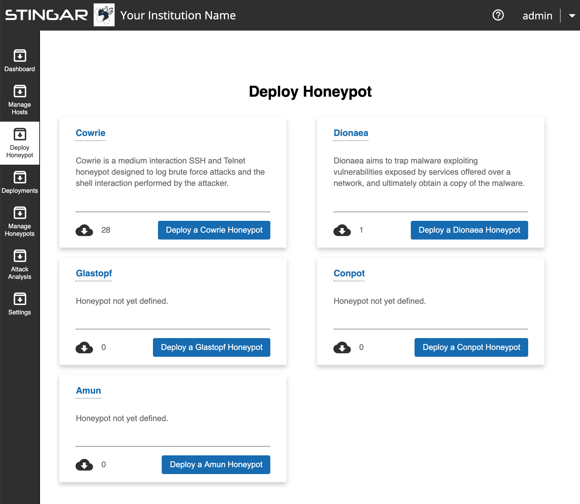 Select Honeypot to Deploy